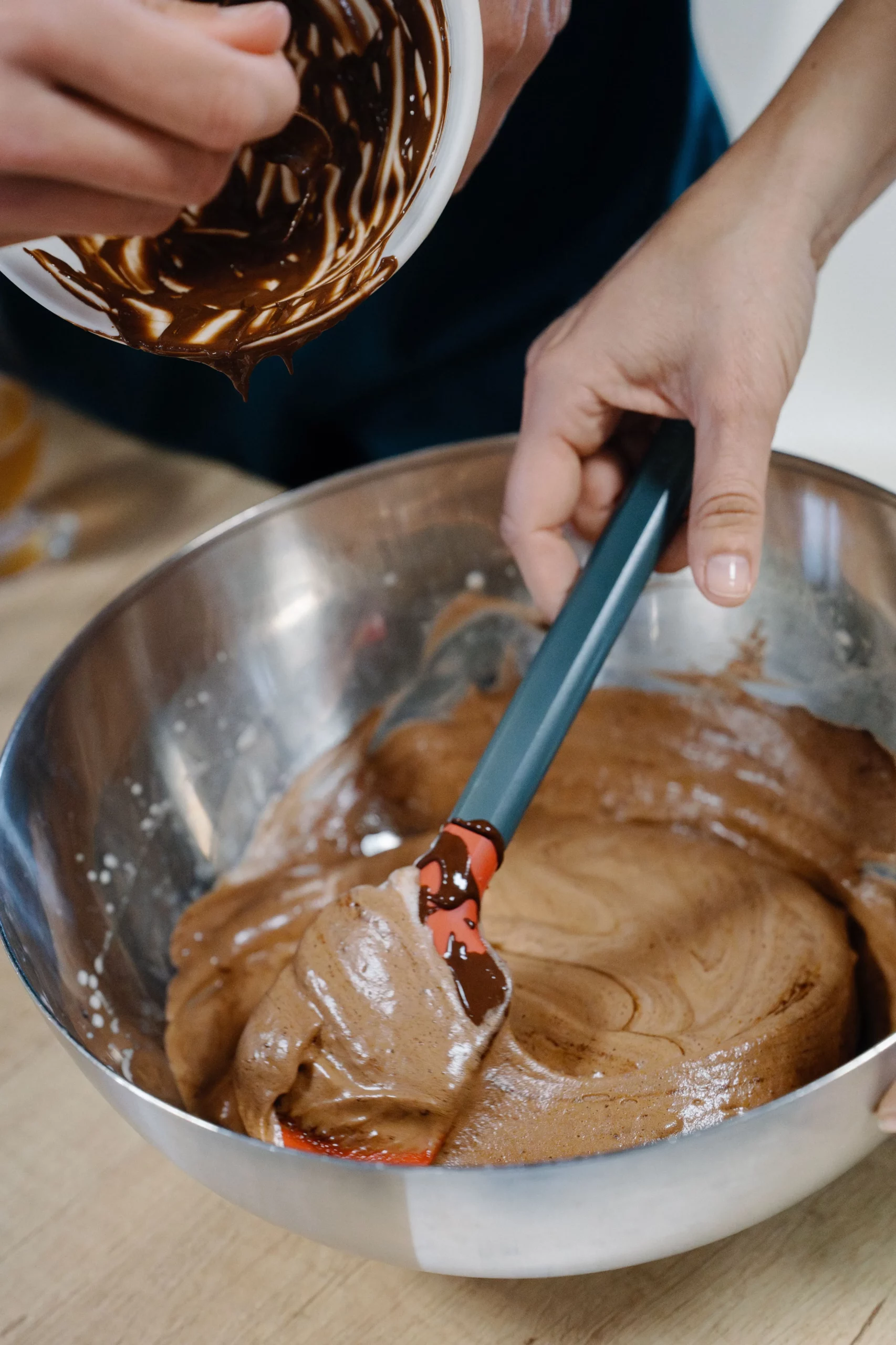 Mousse au chocolat 100% végan cuisinée pendant un atelier de cohésion d'équipe à Montpellier